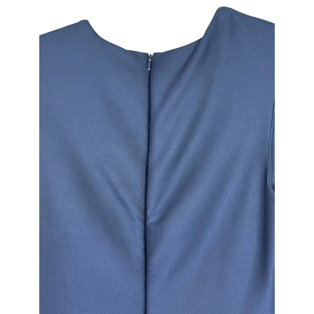 Worthington Navy Blue w/ Florals Bodycon Sleeveless Smooth Stretch‎ Dress Size 6